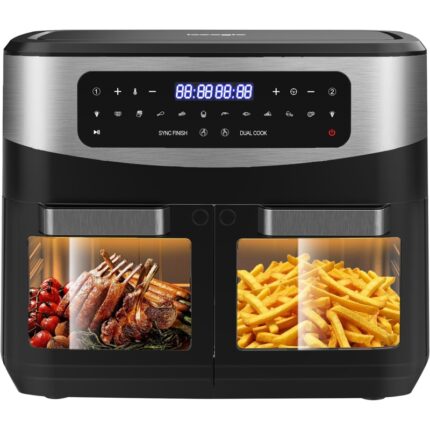 Iceagle Freidora de Aire XXL Doble Zona 12–23L con Pantalla LED